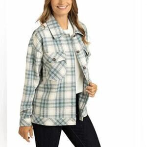 Boston Traders Oversized Button Down Flannel Womens Size L